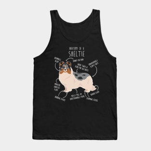 Blue Merle Sheltie Shetland Sheepdog Anatomy Tank Top